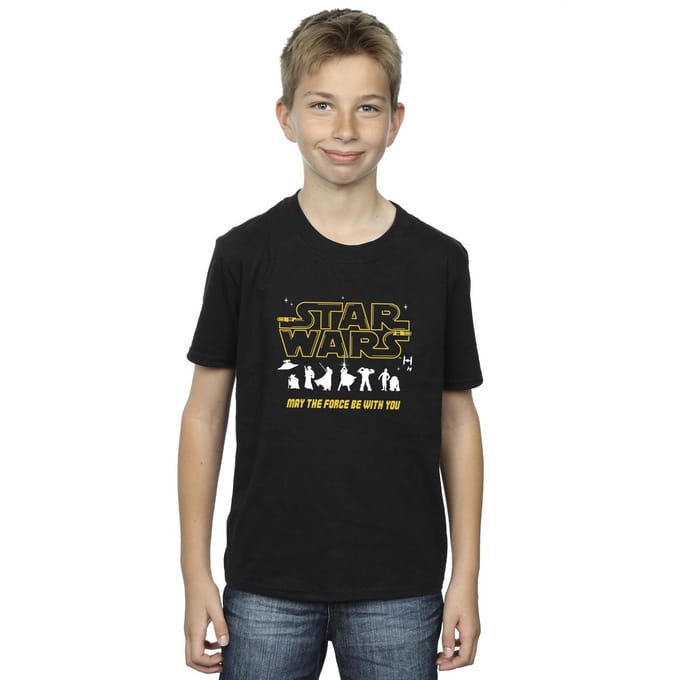 Star Wars Jongens Silhouetten Force T-Shirt (Zwart)