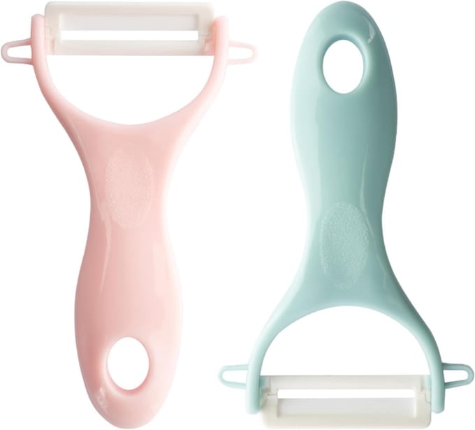2stuks - Dunschillers - Aardappelschiller - Dunschiller Aardappel - Schilmes - blauw&roze - plastic - 13*7.5*1.5cm