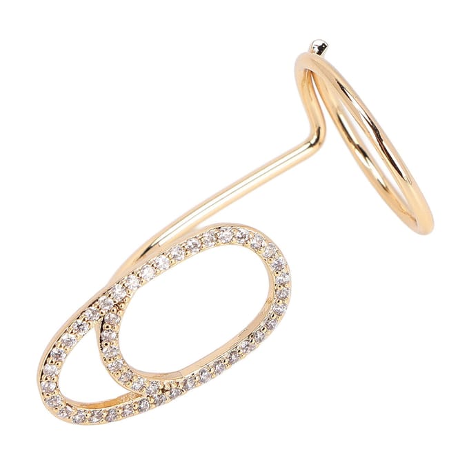 Vingerringetjes Vrouwen Strass Exquisite Modieuze Vinger Nagelhoes Ring Nagellak beige