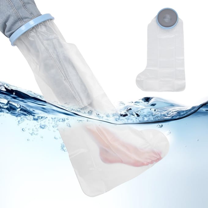 65cm Volwassen Voet Been Gips Hoezen Waterdicht Elastisch Douche Gips Beschermer voor Voet Been Wonden white