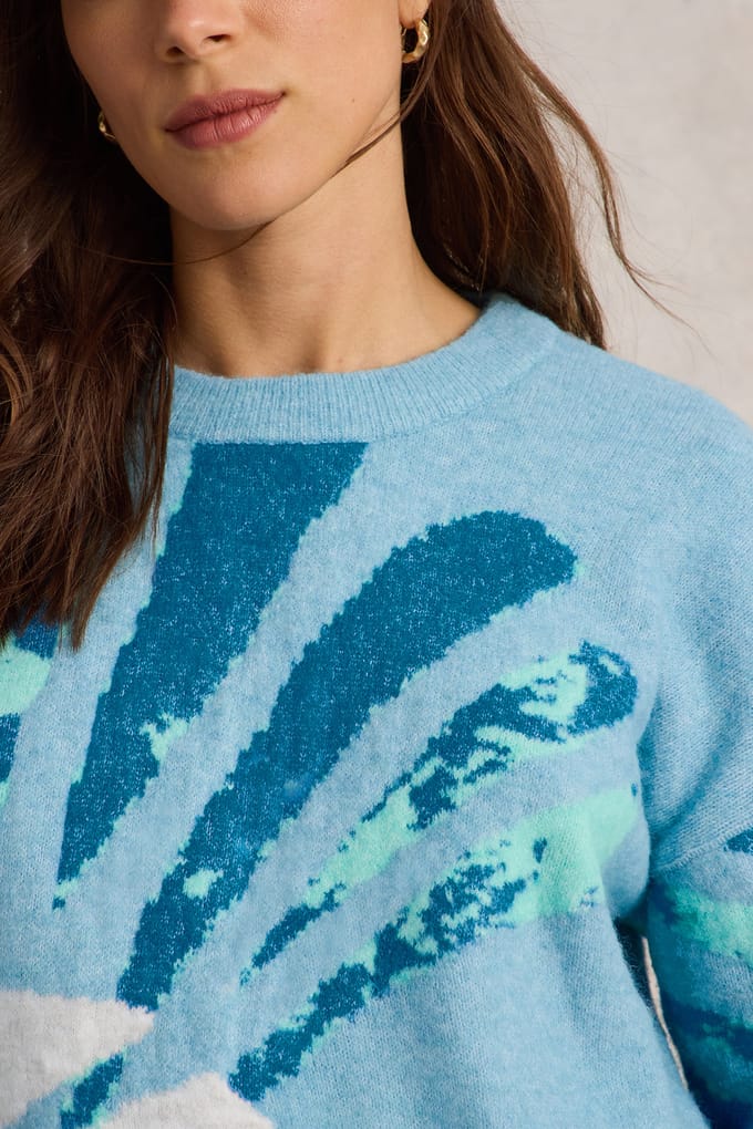 White Stuff Louisa Jumper Blue Multi Größe: 10 | Strickpullover Outlet | Damen | Blau