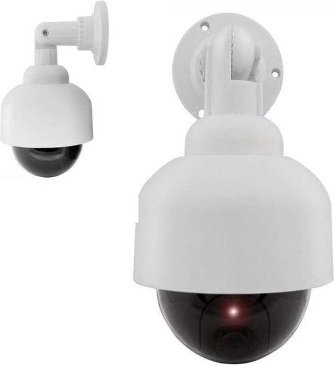 Dummy Beveiligingscamera - Dome - Batterij - Binnen en buiten - Wit