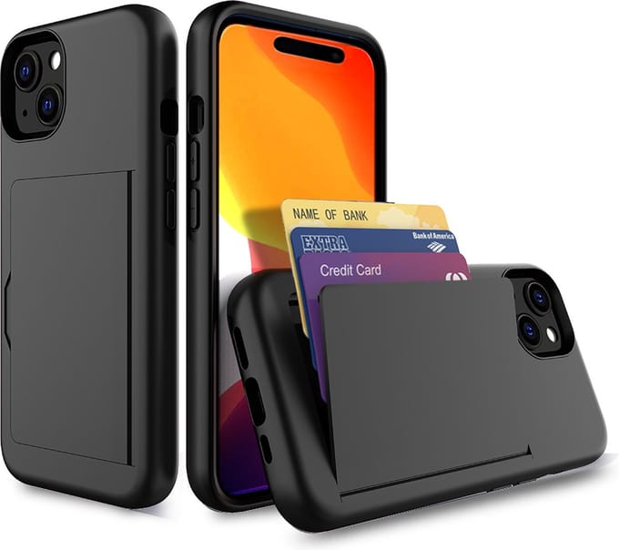 Telefoonhoesje - Geschikt voor Iphone 15 - Hoesje Met Pasjeshouder En Screenprotector - Beschermglas