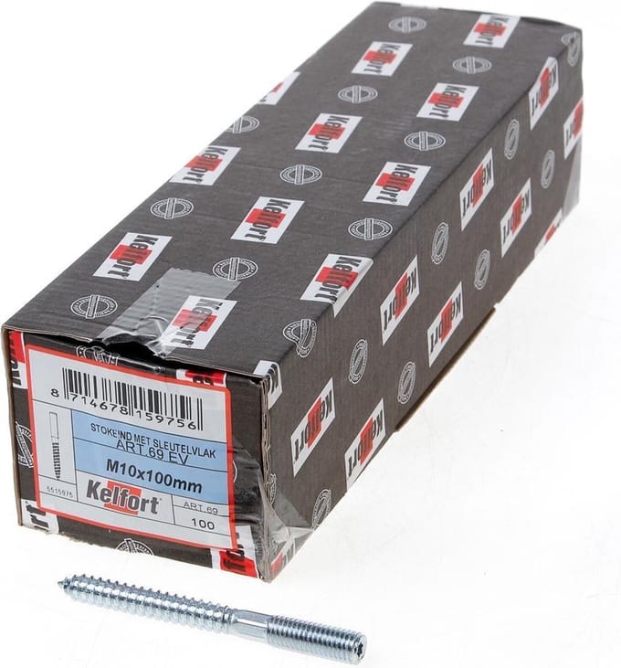 Kelfort Stokeind verzinkt 69 gram M10 x 100mm