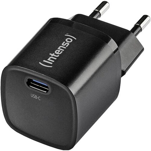 Intenso Power Adapter W30C² black USB-oplader 30 W 1x USB-C Zwart Binnen GaN, USB Power Delivery (USB-PD)