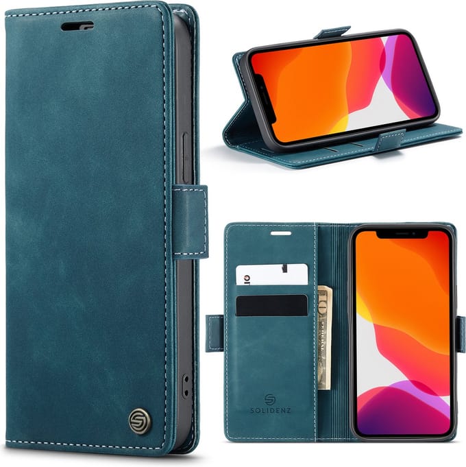 Solidenz Hoesje - Geschikt voor iPhone 13 - Urban Book - Blauw