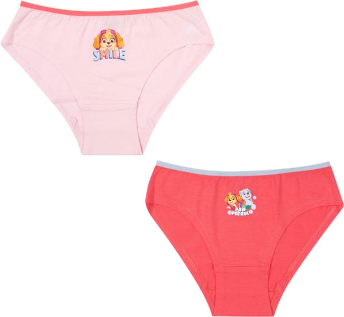 2 Pack Meisjes slips - PAW Patrol - Katoen - Koraal/Roze - Maat 122/128