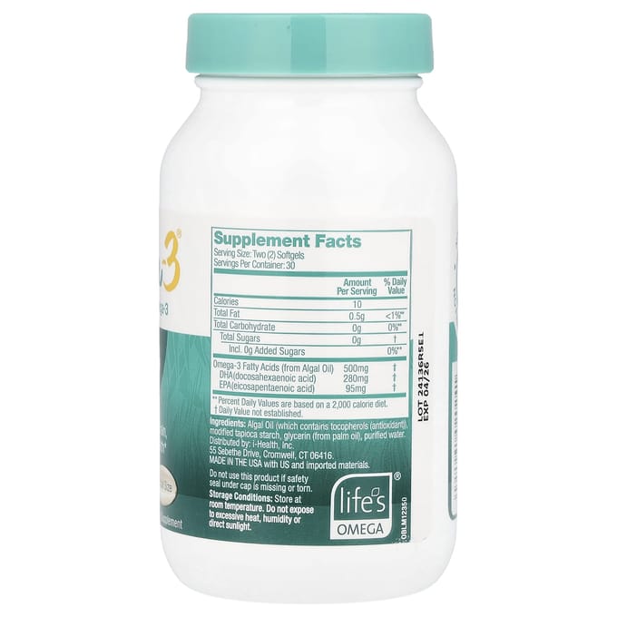 Ovega-3, Plantaardige Omega-3, 500mg, 60 Mini Softgels (250 mg per softgel)