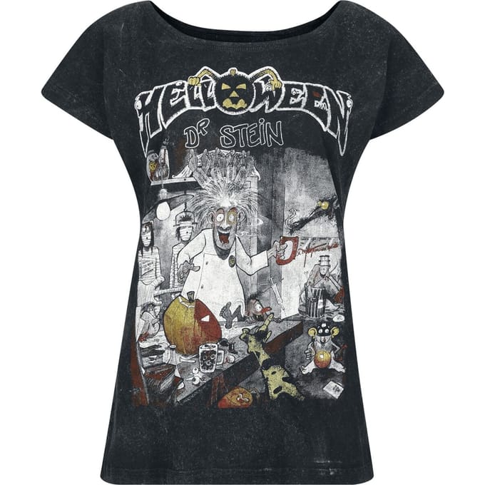 Helloween T-shirt - Dr. Stein - S tot 4XL - voor Vrouwen - antraciet