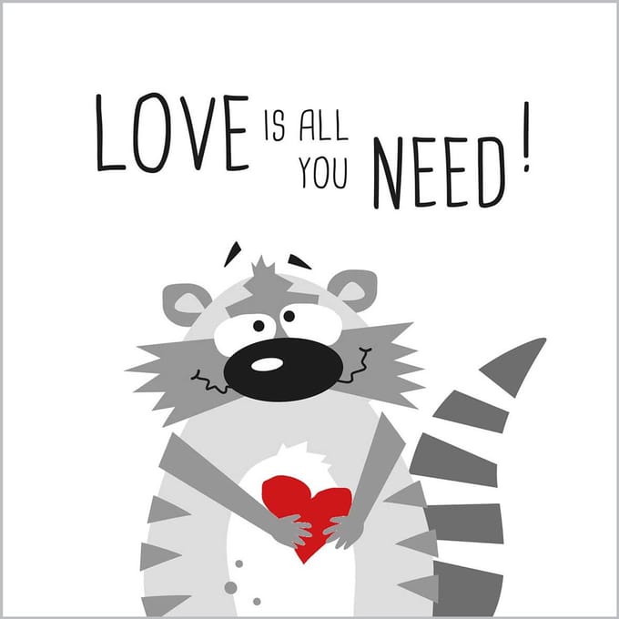 Servietten Love Racoon 33x33 cm