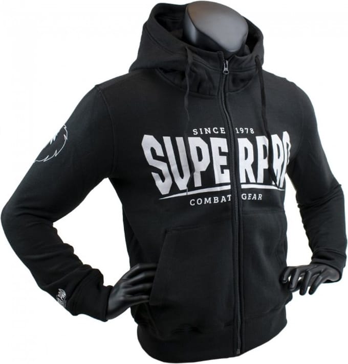 Super Pro Hoody met Rits S.P. Logo Zwart/Wit Small