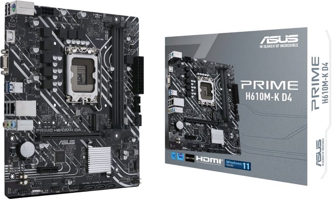 ASUS PRIME H610M-K D4 Moederbord - Intel H610 - Intel LGA1700 - DDR4 RAM - Micro-ATX