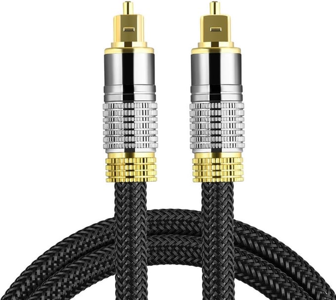 Provium - Toslink optische kabel - verguld - audiokabel - hoge kwaliteit - TV / DVD / CD / DAT / PS4 / AV / MD / TD - 2 meter - zwart