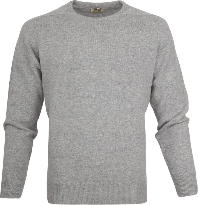 William Lockie Lambswool Grijs - Maat M - Heren - Pullovers