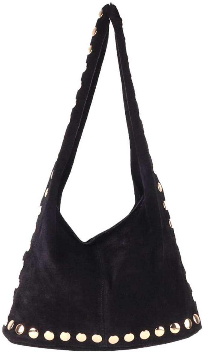 Giuliano lederen schoudetas Atumn - Suede - Made in Italy - Zwart