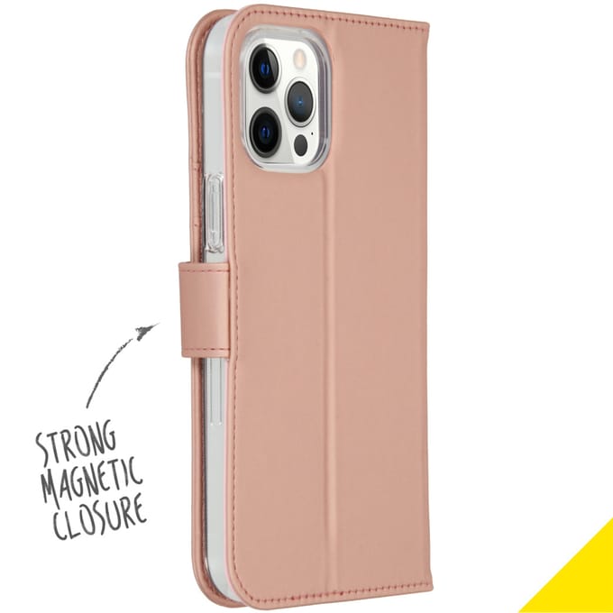 Accezz Hoesje - Geschikt voor Apple iPhone 12 Pro Max - Wallet Softcase Bookcase - Rosé Goud