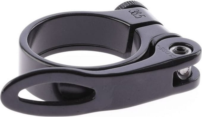 zadelpenklem met snelspanner 34,9 mm aluminium zwart