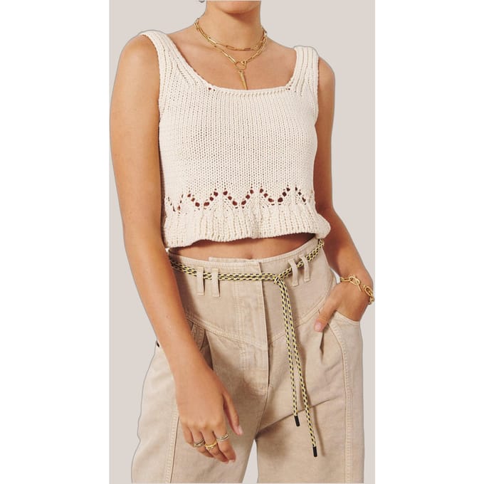 BA&SH Debardeur Sena Ecru Maat: S | Mouwloze Tops Outlet | Dames | Ecru