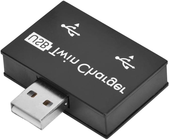 5V USB Hub - 2 USB Poorten Oplader - USB Male Naar 2 Poort USB Splitter - Mini USB Adapter - Oplader (Zwart)