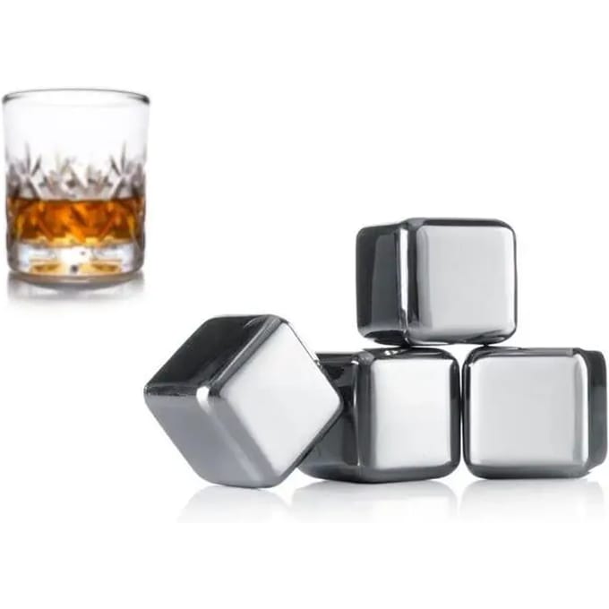 Vacu Vin Whiskey Stones | RVS | Set van 4
