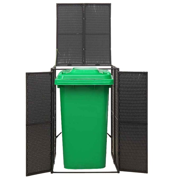 vidaXL - Containerberging - enkel - 70x80x117 - cm - poly - rattan - zwart