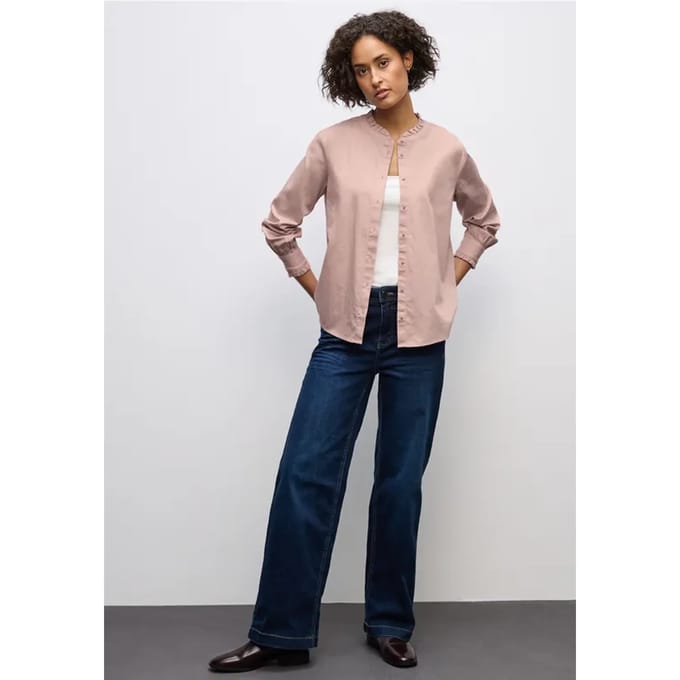 Katoenen blouse met ruches