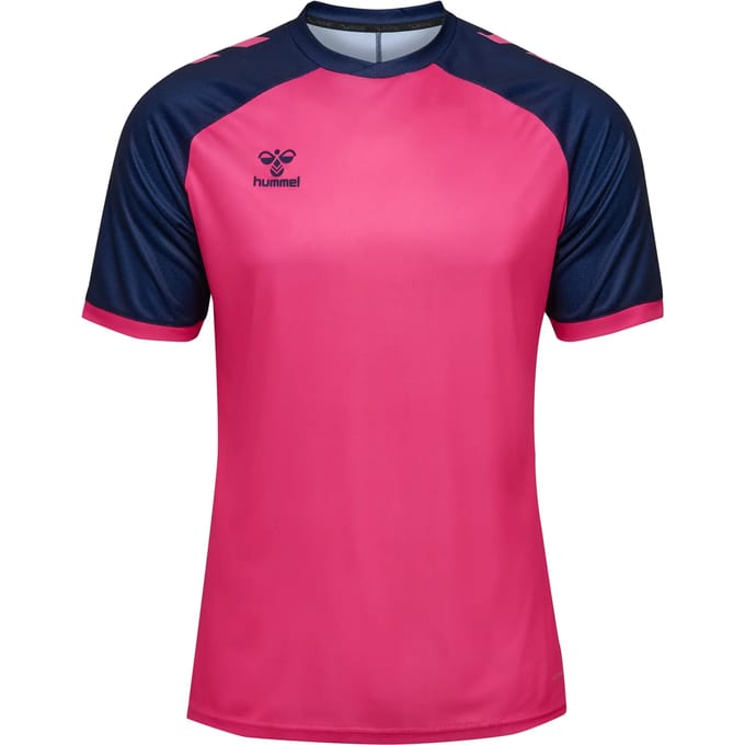 Hummel Match League Shirt Korte Mouw Heren - Raspberry / Marine | Maat: M