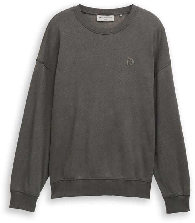 Tom Tailor Denim - Relaxed overgeverfd sweatshirt - Maat M - Black