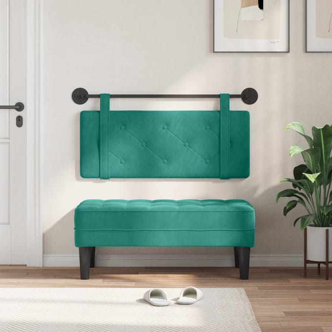 vidaXL - Hangend - hoofdbord - Turquoise - Fluweel