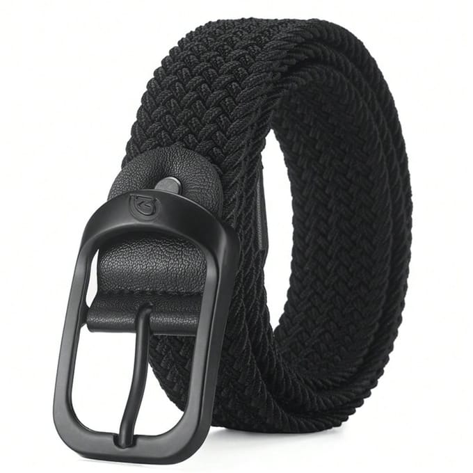 Dames- en heren geweven riemen elastische dames Koreaanse versie veelzijdige studentenriemen 110cm black