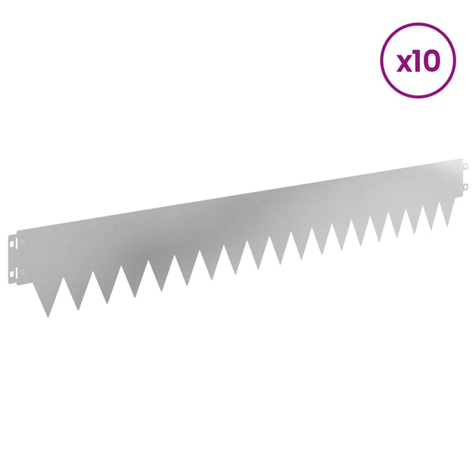 vidaXL - Gazonrand - 10 - st - 103 - x - 15 - cm - Staal - zilver