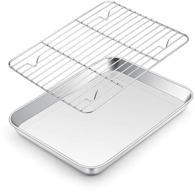 Dailygoods - Kleine Bakplaat met Afkoelrooster - Vaatwasmachinebestendig & Duurzaam