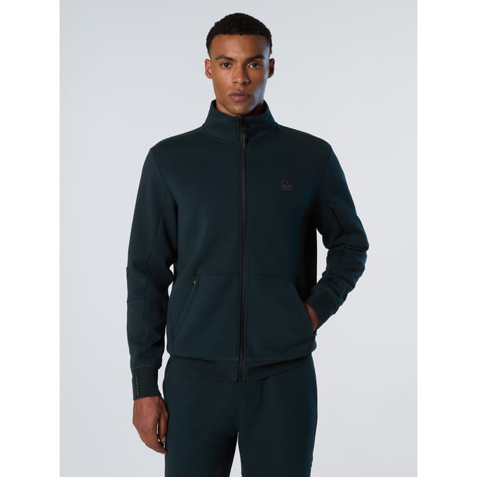 North Sails Sweatshirt Scuba-stof met volledige ritssluiting