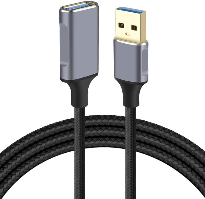 Allecto - USB 3.0 Extension Cable - 5Gbps Dataoverdracht - 1 Meter - Robuust en Duurzaam - Geschikt voor USB Stick, Hub, Hard Drive, Printer, Gamepad