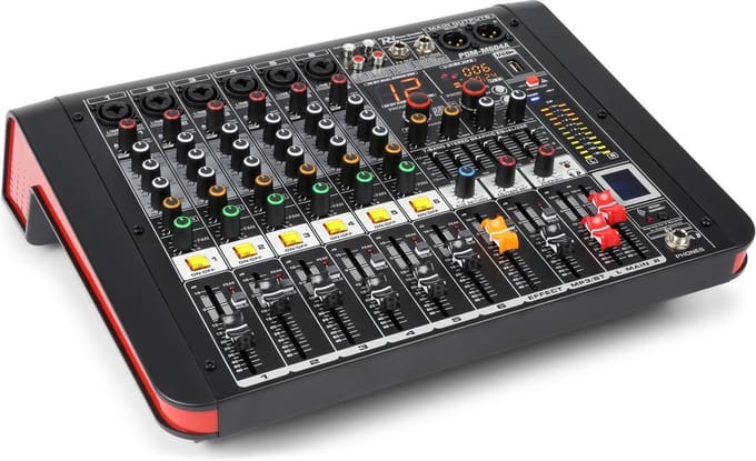 Power Dynamics PDM-M604A 6-Kanalen Studio Mixer met Versterker