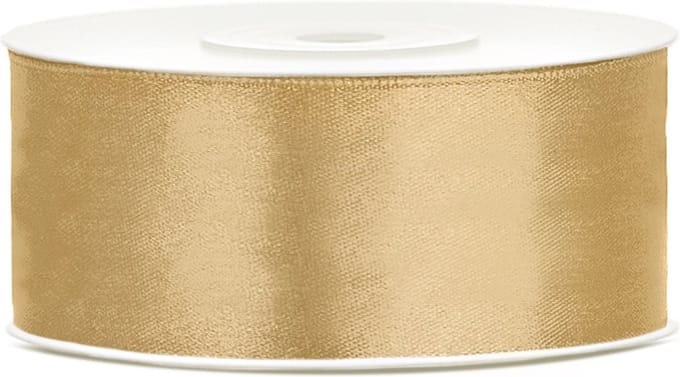 Satijn lint goud 25mm/rol 25m