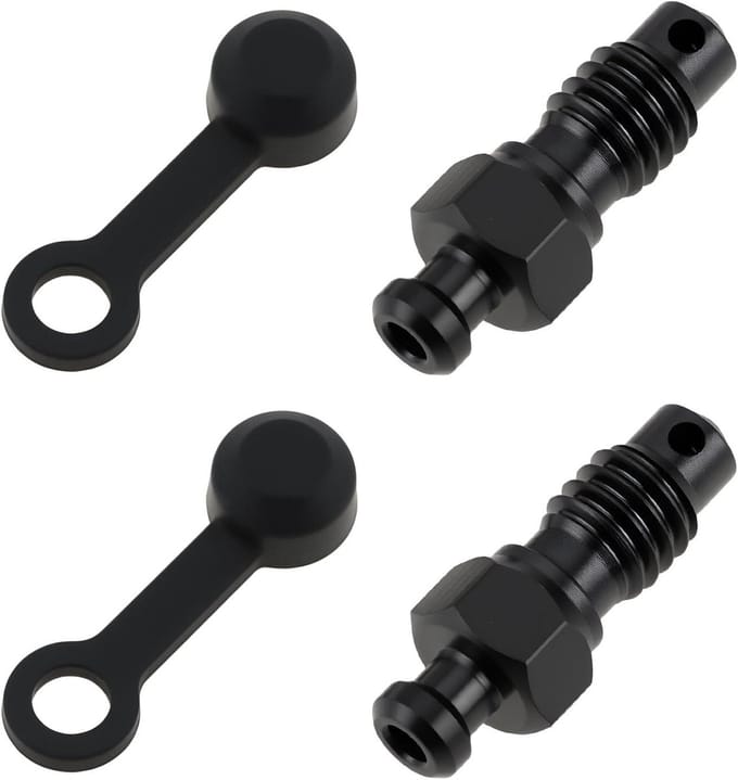 Remontluchtingsnippel Set - Hydraulische Nippels - Fietsonderhoud - Titanium Legering - M6 - Zwart