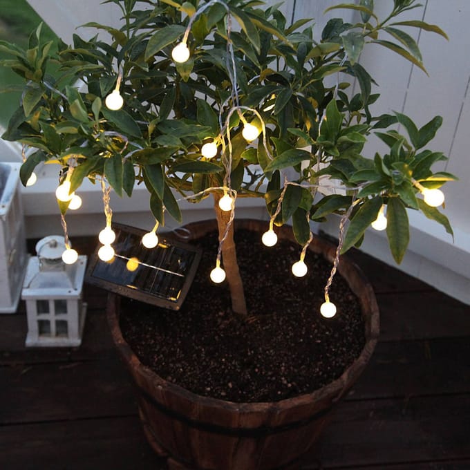 STAR TRADING Globini LED lichtketting op zonne-energie met warmwit licht