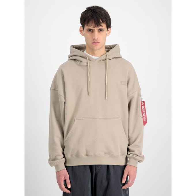 Heren Alpha Industries Essentials Rl Hoody in Zand