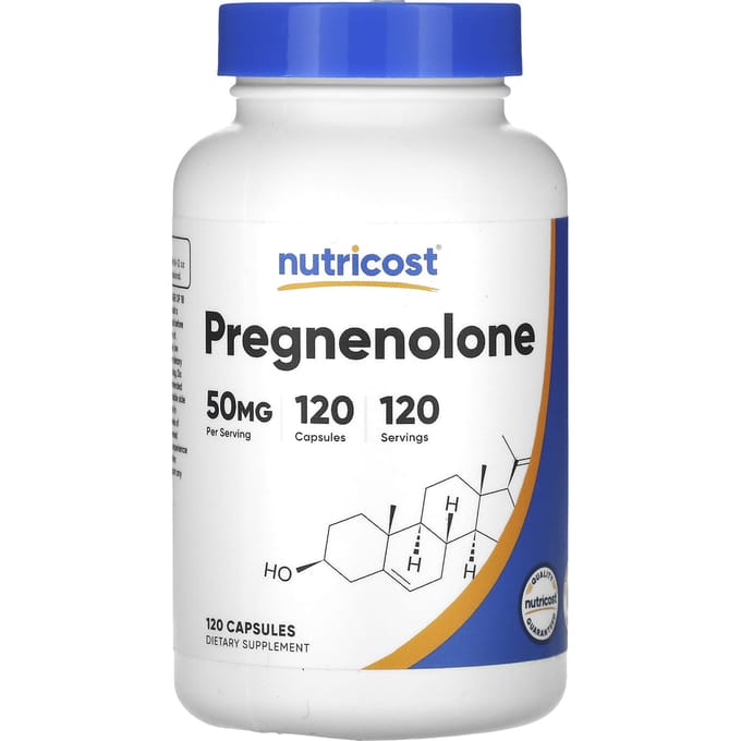 Nutricost, prégnénolone, 50 mg, 120 capsules