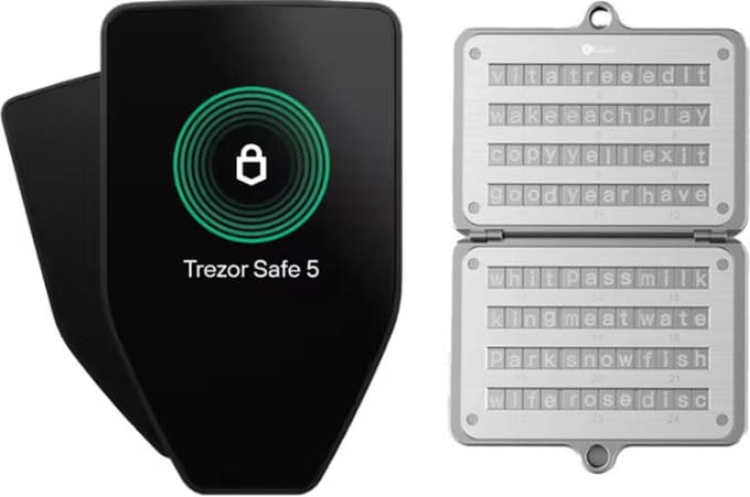 Trezor Safe 5 - Voordeelbundel - Hardware Wallet - Seed Phrase Back-up