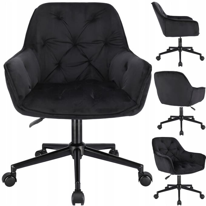 LARGO zwarte fauteuil op zwarte voet