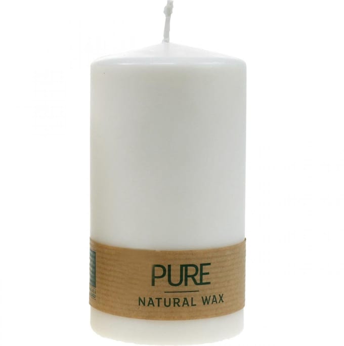 PURE stompkaars 130/70 natuurlijke waskaars met koolzaadwaskaarsdecora