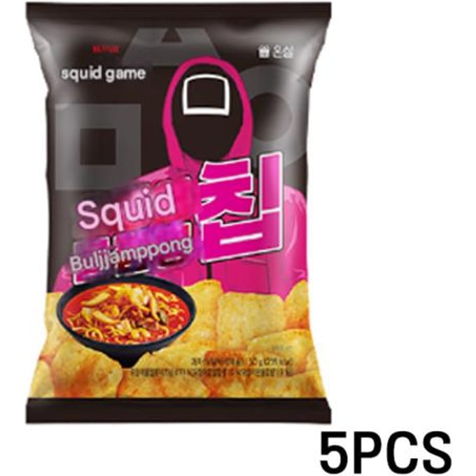 [Squid Game] Pittige Inktvis Jjamppong Chips 50g (2 opties) 5PCS black
