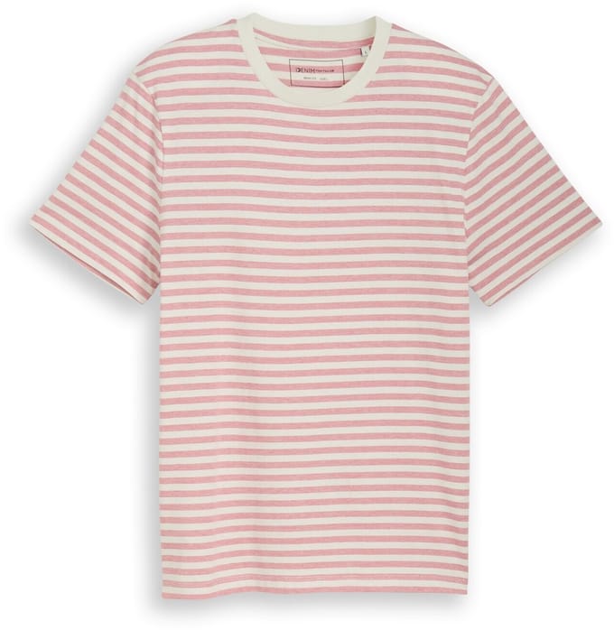 Tom Tailor Denim - T-shirt met streepjesmotief - Maat XL - rose white yd stripe