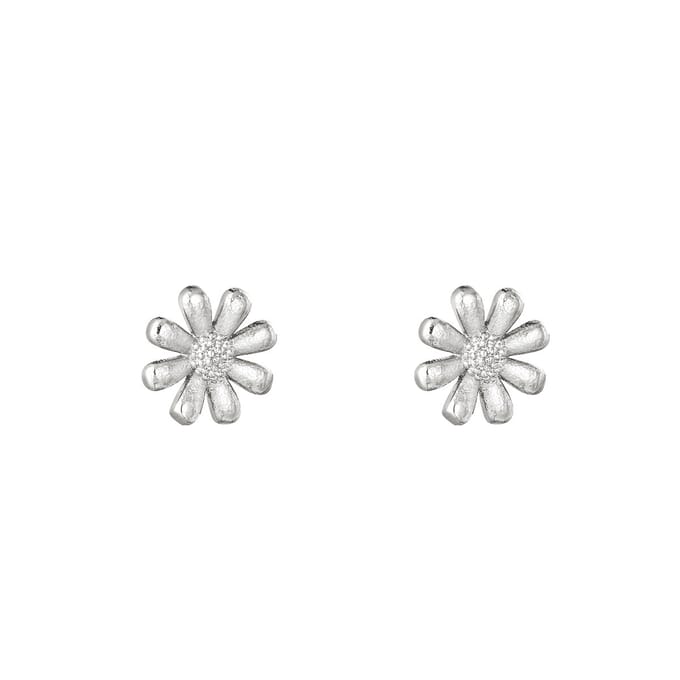Oorbellen Shiny Daisy - Yehwang - Oorbellen - One size - Zilver