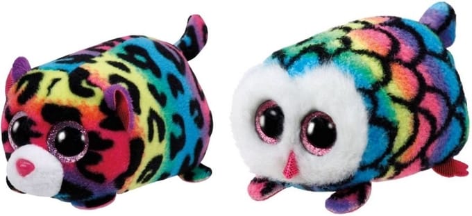 Ty - Knuffel - Teeny Ty's - Hootie Owl & Jelly Leopard