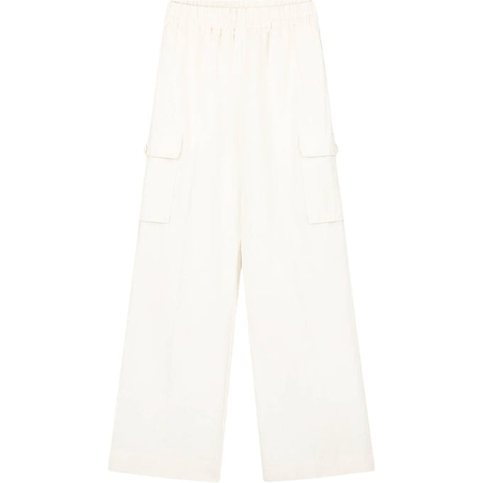 ØlÅf Cotton Linen Cargo Pants Cargo Off White W210401