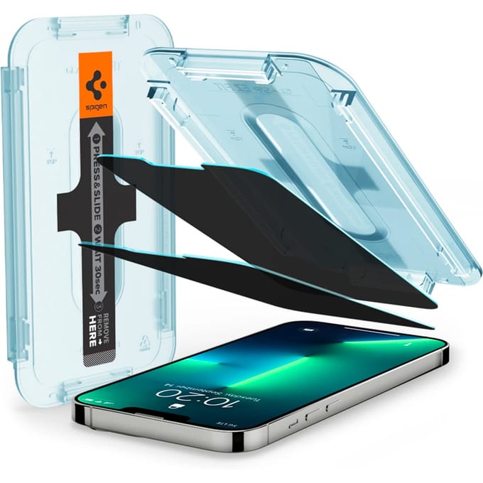 Spigen GLAStR Privacy EZ Fit Screenprotector + Applicator - 2-pack voor de Apple iPhone 13 / 13 Pro