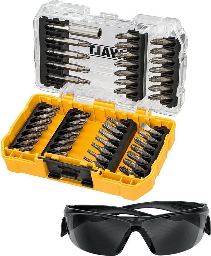 Dewalt DT70703-QZ 47-Delige bitset + Veiligheidsbril